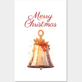 Merry Christmas festive bell Posters and Art